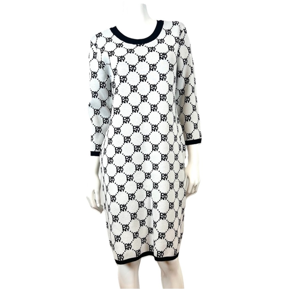 DKNY Black and White Patterned Dress!NWT! Size M